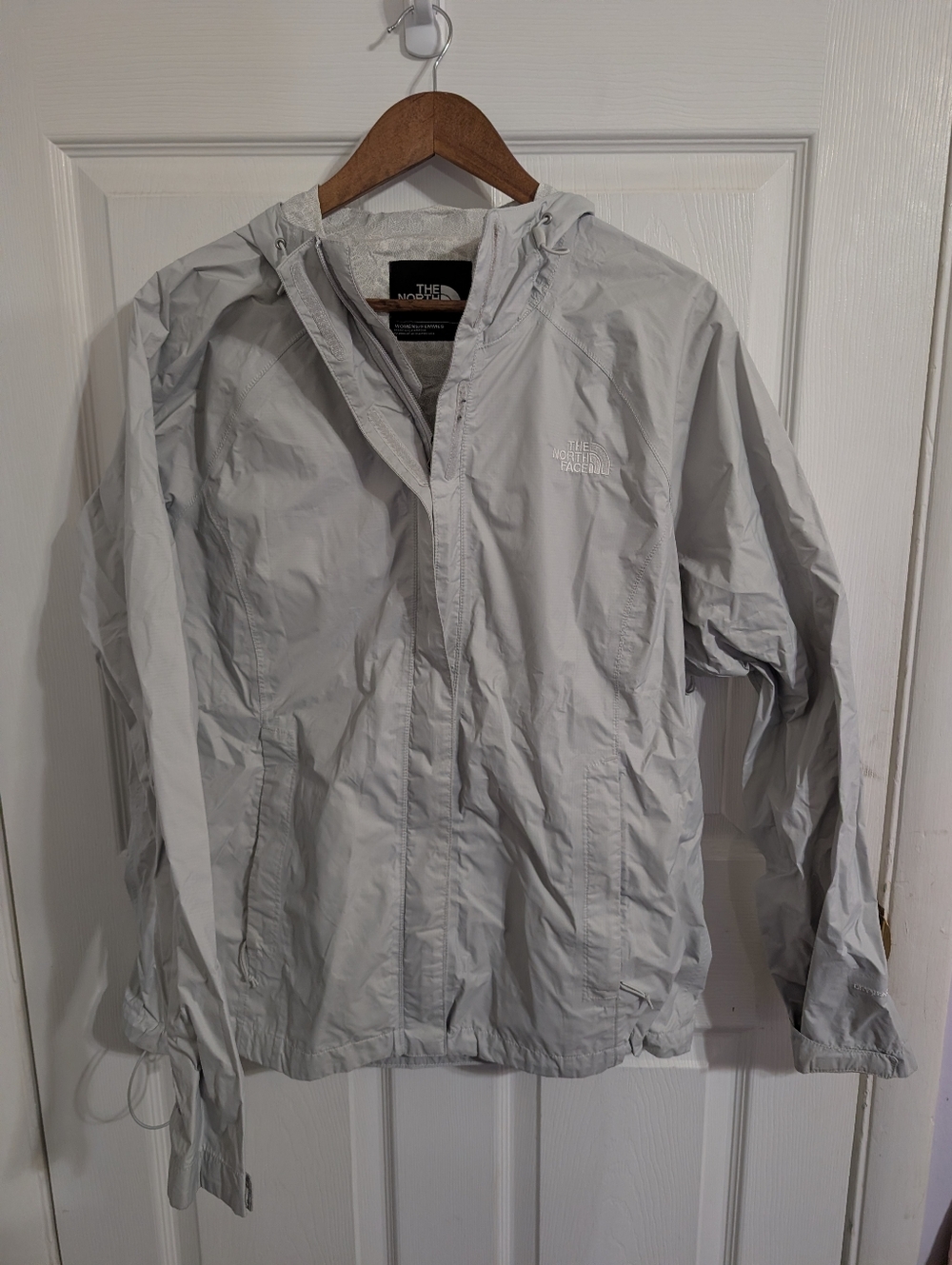 The North Face Womens Rain Jacket Gray Coat Waterproof Dry Vent Size XL